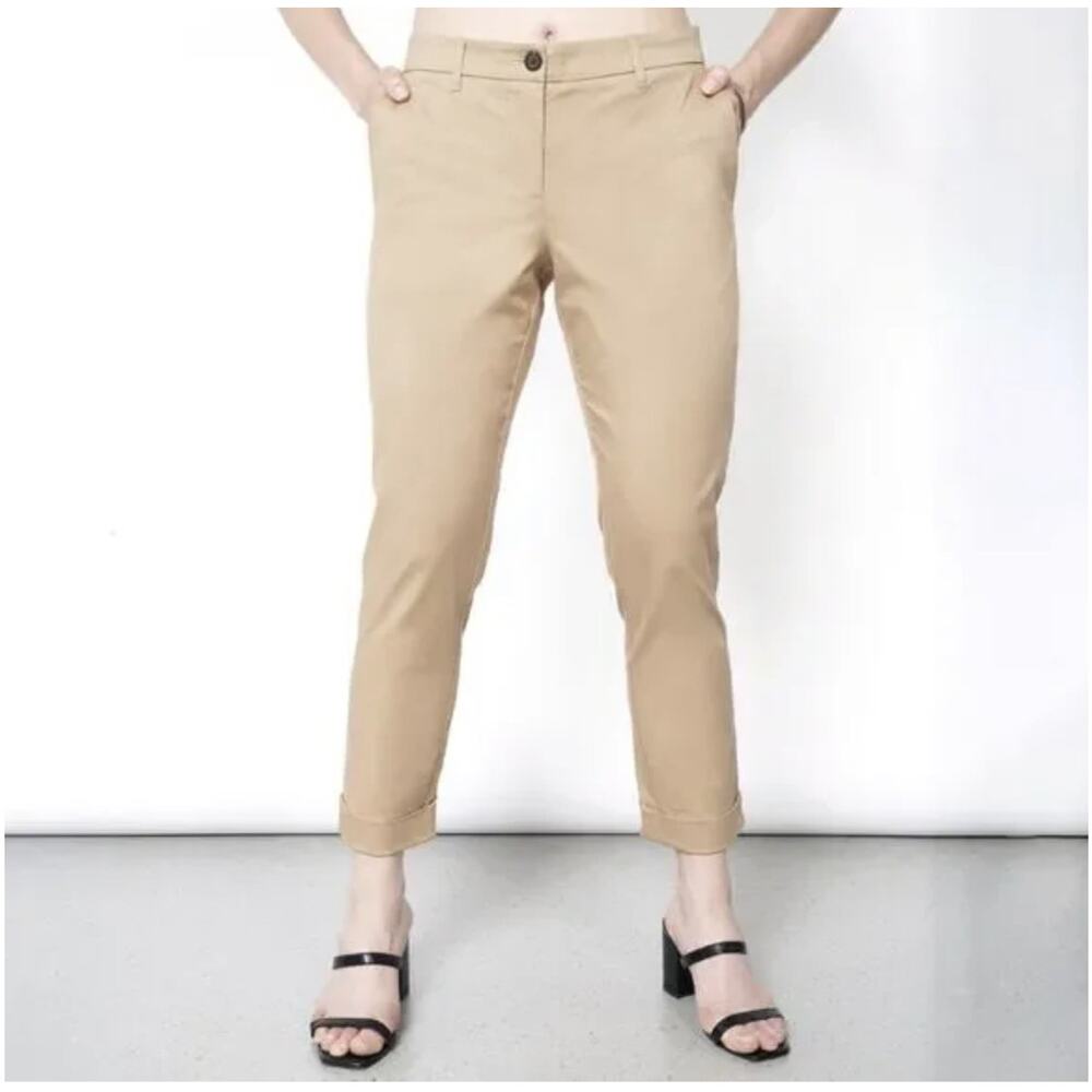 NEW Wildfang The Essential Trouser Camel Khaki Size 16 Tapered Rolled Hem NWT - Picture 2 of 7